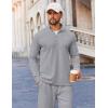 imageCOOFANDY Mens 2 Piece Tracksuit Set Quarter Zip Sweatsuit Athletic Running Suit Sets Long Sleeve Casual OutfitsGrey