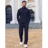 imageCOOFANDY Mens 2 Piece Tracksuit Set Quarter Zip Sweatsuit Athletic Running Suit Sets Long Sleeve Casual OutfitsNavy Blue