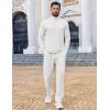 imageCOOFANDY Mens 2 Piece Tracksuit Set Quarter Zip Sweatsuit Athletic Running Suit Sets Long Sleeve Casual OutfitsWhite