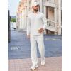 imageCOOFANDY Mens 2 Piece Tracksuit Set Quarter Zip Sweatsuit Athletic Running Suit Sets Long Sleeve Casual OutfitsWhite