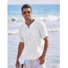 imageCOOFANDY Mens Casual T Shirt Cotton Linen Shirts Short Sleeve Beach Yoga Top