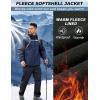 imageCOOFANDY Mens Hooded Softshell Jacket Waterproof Fleece Lined Windbreaker Lightweight Outdoor Hiking JacketNavy