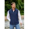 imageCOOFANDY Mens Polar Fleece Vest Lightweight Sleeveless Jacket Warm Zip up Outerwear Vests with Zipper Pockets for HikingNavy