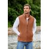 imageCOOFANDY Mens Polar Fleece Vest Lightweight Sleeveless Jacket Warm Zip up Outerwear Vests with Zipper Pockets for HikingTerracotta