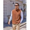 imageCOOFANDY Mens Polar Fleece Vest Lightweight Sleeveless Jacket Warm Zip up Outerwear Vests with Zipper Pockets for HikingTerracotta