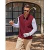 imageCOOFANDY Mens Polar Fleece Vest Lightweight Sleeveless Jacket Warm Zip up Outerwear Vests with Zipper Pockets for HikingWine Red