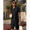 imageCOOFANDY Mens Polo Shirt and Shorts Set 2 Piece Outfits Fashion Summer Tracksuits Short Sleeve Casual Polo Suit