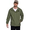 imageCOOFANDY Mens Rain Jacket Waterproof With Hood Lightweight Packable Shell Raincoat Windbreaker For Cycling Golf TravelArmy Green