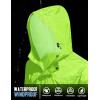 imageCOOFANDY Mens Rain Jacket Waterproof With Hood Lightweight Packable Shell Raincoat Windbreaker For Cycling Golf TravelLime Green