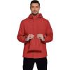 imageCOOFANDY Mens Rain Jacket Waterproof With Hood Lightweight Packable Shell Raincoat Windbreaker For Cycling Golf TravelRed