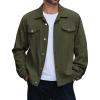 imageCOOFANDY Mens Cotton Denim Jacket Lightweight Trucker Western Jackets Casual Fashion Jean CoatArmy Green