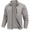 imageCOOFANDY Mens Fleece Jackets Full Zip Raglan Long Sleeve Lightweight Casual Outdoor Warm Jacket Coat with PocketsGrey