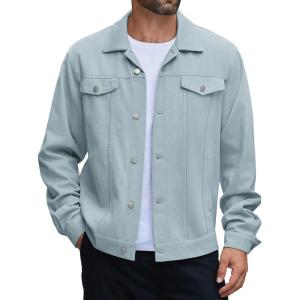imageCOOFANDY Mens Cotton Denim Jacket Lightweight Trucker Western Jackets Casual Fashion Jean CoatLight Blue