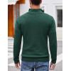 imageCOOFANDY Men Quarter Button Sweater Pullover Cable Knit Henley Mock Neck SweaterGreen