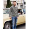 imageCOOFANDY Men Quarter Button Sweater Pullover Cable Knit Henley Mock Neck SweaterGrey