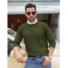 imageCOOFANDY Mens Crewneck Sweater Casual Dress Pullover Sweater Slim Fit Lightweight Long Sleeve Raglan SweatersArmy Green