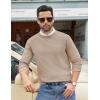imageCOOFANDY Mens Crewneck Sweater Casual Dress Pullover Sweater Slim Fit Lightweight Long Sleeve Raglan SweatersLight Coffee