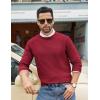 imageCOOFANDY Mens Crewneck Sweater Casual Dress Pullover Sweater Slim Fit Lightweight Long Sleeve Raglan SweatersRed