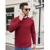 imageCOOFANDY Mens Crewneck Sweater Casual Dress Pullover Sweater Slim Fit Lightweight Long Sleeve Raglan SweatersRed