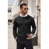 imageCOOFANDY Mens Crewneck Sweater Casual Lightweight Knitted Pullover Sweater with PocketBlack