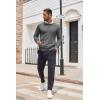 imageCOOFANDY Mens Crewneck Sweater Casual Lightweight Knitted Pullover Sweater with PocketDark Grey