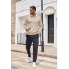 imageCOOFANDY Mens Crewneck Sweater Casual Lightweight Knitted Pullover Sweater with PocketLight Khaki