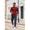 imageCOOFANDY Mens Crewneck Sweater Casual Lightweight Knitted Pullover Sweater with PocketWine Red