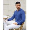 imageCOOFANDY Mens Knit Polo Sweater Casual Long Sleeve Quarter Zip Polo Sweater Classic Golf ShirtsDenim Blue