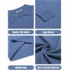 imageCOOFANDY Mens Knit Polo Sweater Casual Long Sleeve Quarter Zip Polo Sweater Classic Golf ShirtsDenim Blue