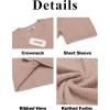imageCOOFANDY Mens Knit T Shirt Short Sleeve Crewneck Casual Vintage TShirts Summer Twist Knitted Pullover TeeKhaki