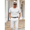 imageCOOFANDY Mens Knit T Shirt Short Sleeve Crewneck Casual Vintage TShirts Summer Twist Knitted Pullover TeeWhite