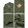 imageCOOFANDY Mens Shawl Collar Pullover Sweater Casual Slim Fit Button Textured Knit SweatersArmy Green