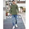 imageCOOFANDY Mens Shawl Collar Pullover Sweater Casual Slim Fit Button Textured Knit SweatersArmy Green