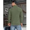 imageCOOFANDY Mens Shawl Collar Pullover Sweater Casual Slim Fit Button Textured Knit SweatersArmy Green