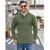 imageCOOFANDY Mens Shawl Collar Pullover Sweater Casual Slim Fit Button Textured Knit SweatersArmy Green