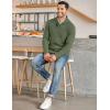 imageCOOFANDY Mens Shawl Collar Pullover Sweater Casual Slim Fit Button Textured Knit SweatersArmy Green