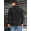 imageCOOFANDY Mens Shawl Collar Pullover Sweater Casual Slim Fit Button Textured Knit SweatersBlack