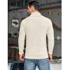 imageCOOFANDY Mens Shawl Collar Pullover Sweater Casual Slim Fit Button Textured Knit SweatersCream