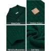 imageCOOFANDY Mens Shawl Collar Pullover Sweater Casual Slim Fit Button Textured Knit SweatersDark Green