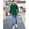 imageCOOFANDY Mens Shawl Collar Pullover Sweater Casual Slim Fit Button Textured Knit SweatersDark Green