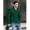 imageCOOFANDY Mens Shawl Collar Pullover Sweater Casual Slim Fit Button Textured Knit SweatersDark Green