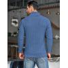 imageCOOFANDY Mens Shawl Collar Pullover Sweater Casual Slim Fit Button Textured Knit SweatersDenim Blue