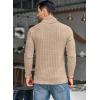 imageCOOFANDY Mens Shawl Collar Pullover Sweater Casual Slim Fit Button Textured Knit SweatersKhaki