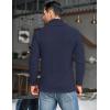 imageCOOFANDY Mens Shawl Collar Pullover Sweater Casual Slim Fit Button Textured Knit SweatersNavy Blue