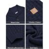 imageCOOFANDY Mens Shawl Collar Pullover Sweater Casual Slim Fit Button Textured Knit SweatersNavy Blue