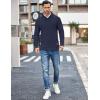 imageCOOFANDY Mens Shawl Collar Pullover Sweater Casual Slim Fit Button Textured Knit SweatersNavy Blue