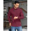 imageCOOFANDY Mens Shawl Collar Pullover Sweater Casual Slim Fit Button Textured Knit SweatersWine Red
