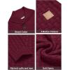imageCOOFANDY Mens Shawl Collar Pullover Sweater Casual Slim Fit Button Textured Knit SweatersWine Red