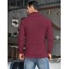 imageCOOFANDY Mens Shawl Collar Pullover Sweater Casual Slim Fit Button Textured Knit SweatersWine Red