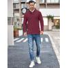 imageCOOFANDY Mens Shawl Collar Pullover Sweater Casual Slim Fit Button Textured Knit SweatersWine Red
